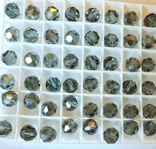 Vintage Swarovski 5000 8mm Round beads, Indian Sapphire Satin 12pcs 