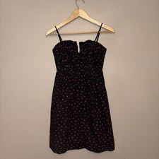 Madewell pintuck cami fresh strawberries black sleeveless dress