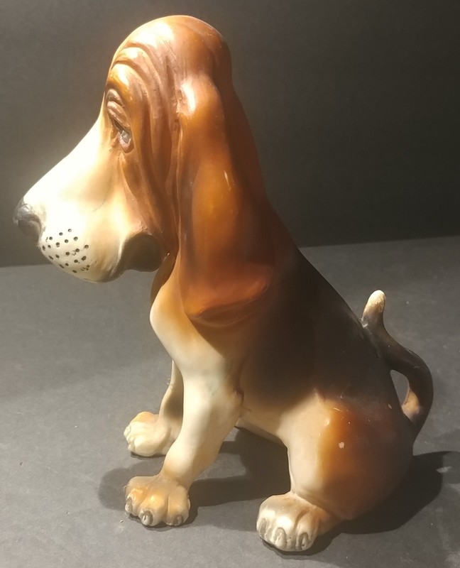 1970s VINTAGE OLD BREYER BASSET HOUND DOG FIGURE,HARD PLASTIC,DISPLAY,FREE SHIPP