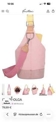 Fritzi von Preussen Izzi 07 Schultertasche rosa Canvas Leopardenmuster