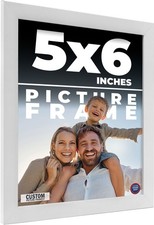 5x6 Frame White Wood Picture Photo Frame with UV Acrylic and Acid Free Backing