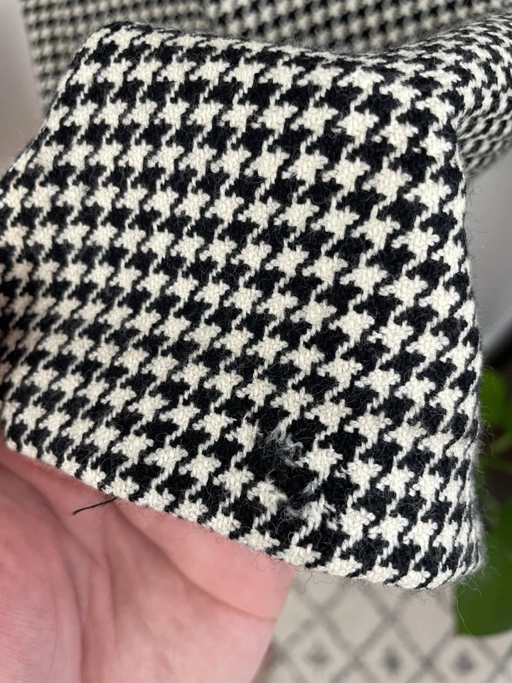 Pantalones De Colección Oscar De La Renta 12P Negro Pata de Gallo Lana Cachemira Para Mujer’s 12P Defecto Foto 3 de 4