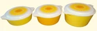 Vintage PYREX Sunflower Glass Casserole Bowl Set Yellow Orange 3-Piece with Lids