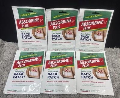 6 Absorbine Jr. Plus Medicated Pain Relief Back Patch-X-Large 9 x 4 SHIPS FAST