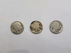 Lot of 3 United States Buffalo Nickels 50C – Worn Dates – 1913–1938 5¢ Coins
