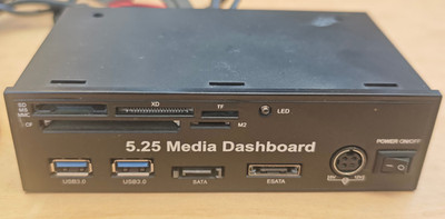 5.25'' PC Media Dashboard Front Panel PCIe to USB 3.0 Card Reader SATA eSATA