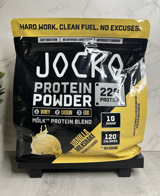 JOCKO Protein Powder Milk Blend Whey Casein Egg Vanilla Milkshake 2lb Exp 04/28