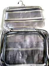 Portable Unisex Toiletry Hanging Bag Large Multi-Pocket Organizer Beige Zipper