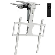 Motorized Ceiling TV Mount for 37-75 Inch Screens, White Home Decor