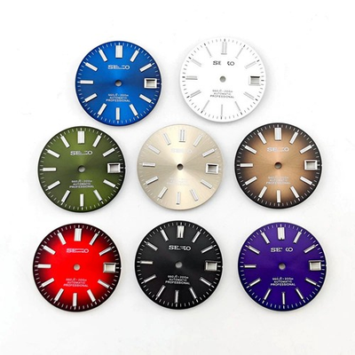 #ad 28.5mm Sun pattern Watch Dial Blue Luminous For NH35 NH36 4R Movement $9.99