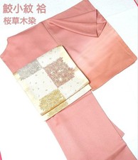 Kimono A-0366 RareShark small crest cherry blossom lining cherry blossom dyed si