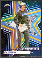 2025 Rookies & Stars Jim Harbaugh #3 Black & Blue Refractor /5 Chargers SSP