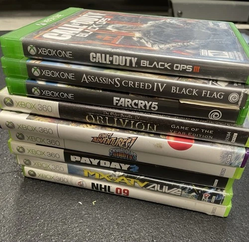 Xbox One and Xbox 360 Game Bundle Pre-owned untested, Lot Of 9 Games, as is!