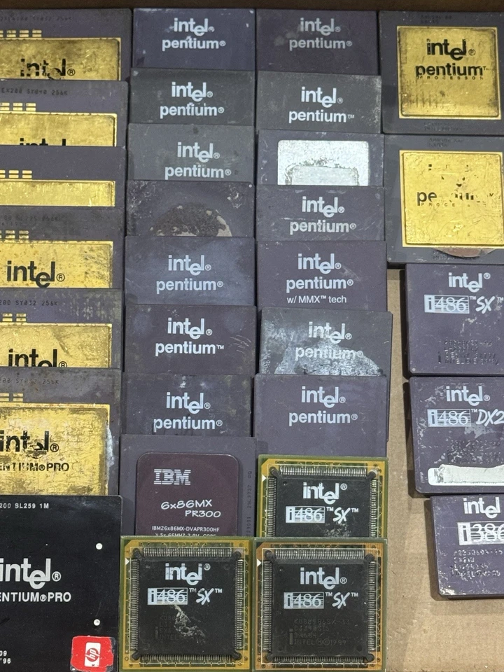 Lote de 42 CPU Pentium y Pro de alto rendimiento 4 lb 5 oz de 486 recuperación de chatarra de oro Foto 4 de 4
