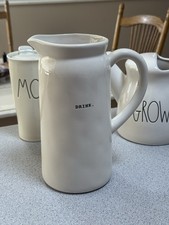 Rae Dunn Artisan Collection By Magenta Typewriter Font DRINK Pitcher Unused