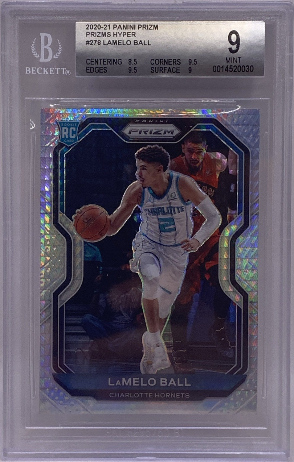2020-21 Panini Prizm LaMelo Ball Rookie RC Hyper Prizm #278 BGS 9 MINT SP SSP
