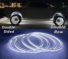 Double Sided Double Row 15.5"LED Wheel Lights Cold White Rim Light Kit For Truck