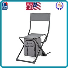 Arrowhead Outdoor 3 in 1 Fishing Chair Backpack Stool and Insulated Cooler Gray