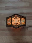 Heilemans Old Style Beer Clock Lighted Faux Stain Glass Vintage Sign Works B.