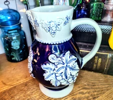 Vintage 1940's German Handarbeit Salt Glazed Stoneware Pitcher
