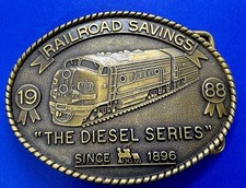 Diesel Series Train The Blue Goose Since 1896-1988 Railroad Savings Belt Buckle