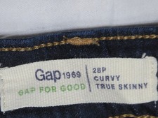 GAP 1969 WOMEN BLUE JEANS 28 PET CURVY TRUE SKINNY STRETCH COTTON DENIM new nwot