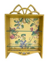 Cottage English Vintage Wood Wall Shelves Display Bathroom Kitchen Towel Bar