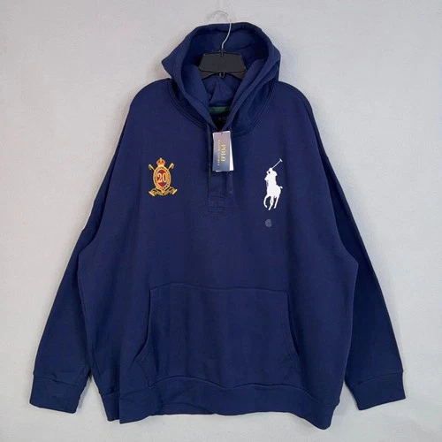 Polo Ralph Lauren Hoodie Mens 3XB Big Pony 20th Anniversary Crest Fleece NWT