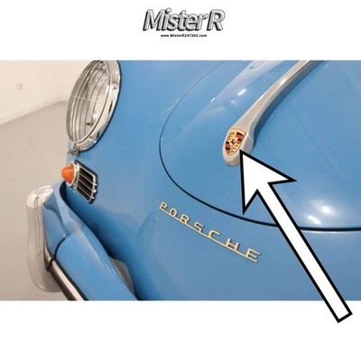 記念バッチ Porsche 356 • Hood Handle Crest Emblem/Badge • New Restoration OE