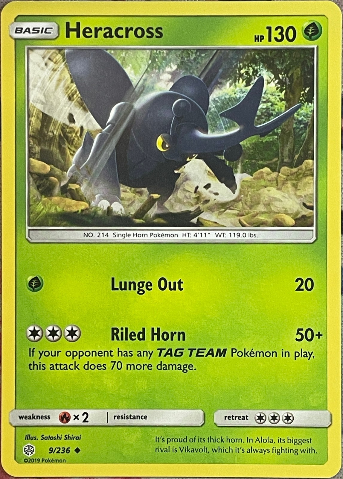 Heracross - 9/236 - Cosmic Eclipse Pokemon 2019