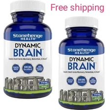 Dynamic Brain Supplement 60 Capsules–Memory Focus Clarity-Pack of 2, EXP 09/2027