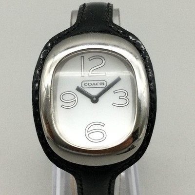 Coach Poppy Blair Women Watch 32mm Black Leather Silver Tone 