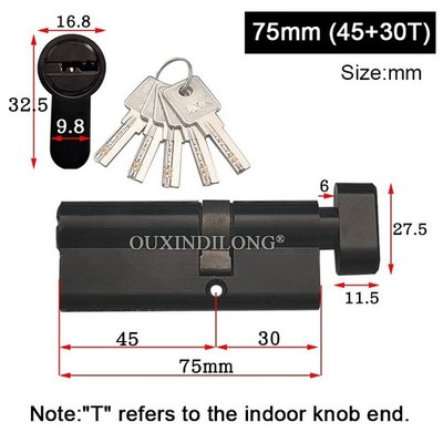 1PCS Solid Brass European Mortise Door Lock Cylinder Lock Core Gall Repair Parts