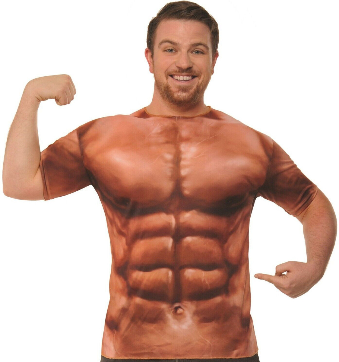 Strong Muscle Man Funny Costume T-shirts with Sleeve Muscles and in Many  Colors. 