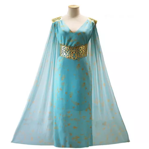 Game of Thrones Daenerys Targaryen Costume Dress Qarth Gown GOT Khaleesi Cosplay - Picture 4 of 6