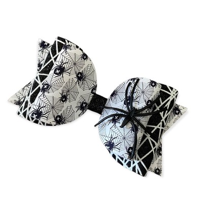NWT Halloween Hair Bow-Spider Hair Bow-Girls Black & White Hair Bow-Halloween