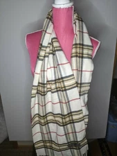 NEW Women's Oversize CASHMERE FEEL Scarf Plaid Design, Soft, MADE IN SCOTLAND