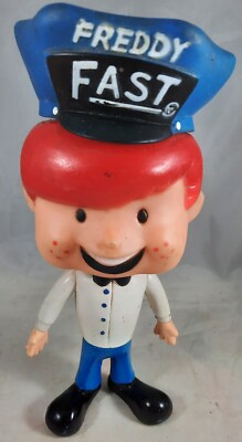 Vintage Fast Freddy Douglas Oil Vinyl Advertising Figure, 1976