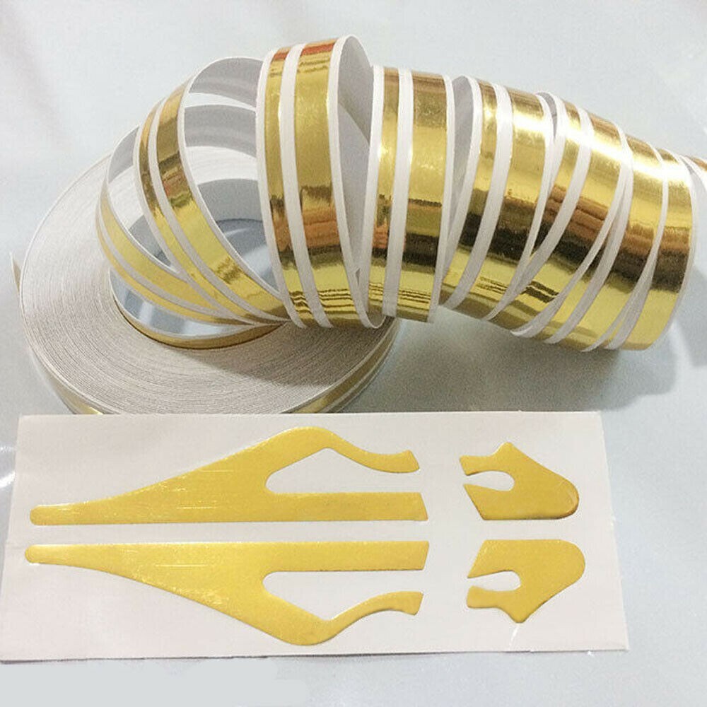 Streamline Double Line Gold Pin Stripe Tape Decals for Car Body Accentuation eBay