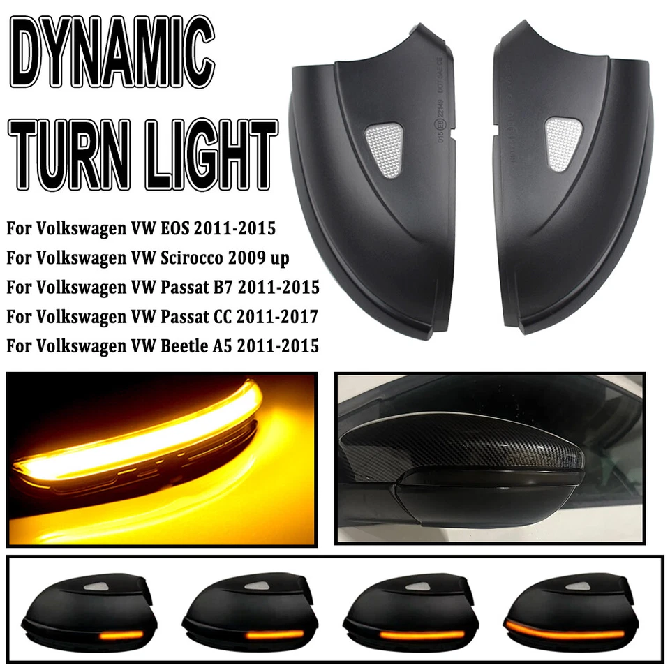 Par de luces de giro LED dinámicas para automóvil aptas para Volkswagen Scirocco 2009-up Foto 4 de 4
