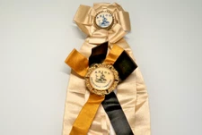 RARE TWO ANTIQUE GERMAN ARION SOCIETY MUSIC FESTIVAL PIN BADGE RIBBONS H179