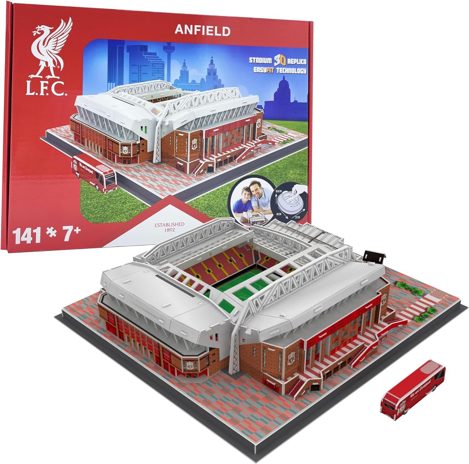 University Games Kids Football Stadium 3D Puzzle- Manchester City- Liverpool- Arsenal - Liverpool Anfld - Image 4