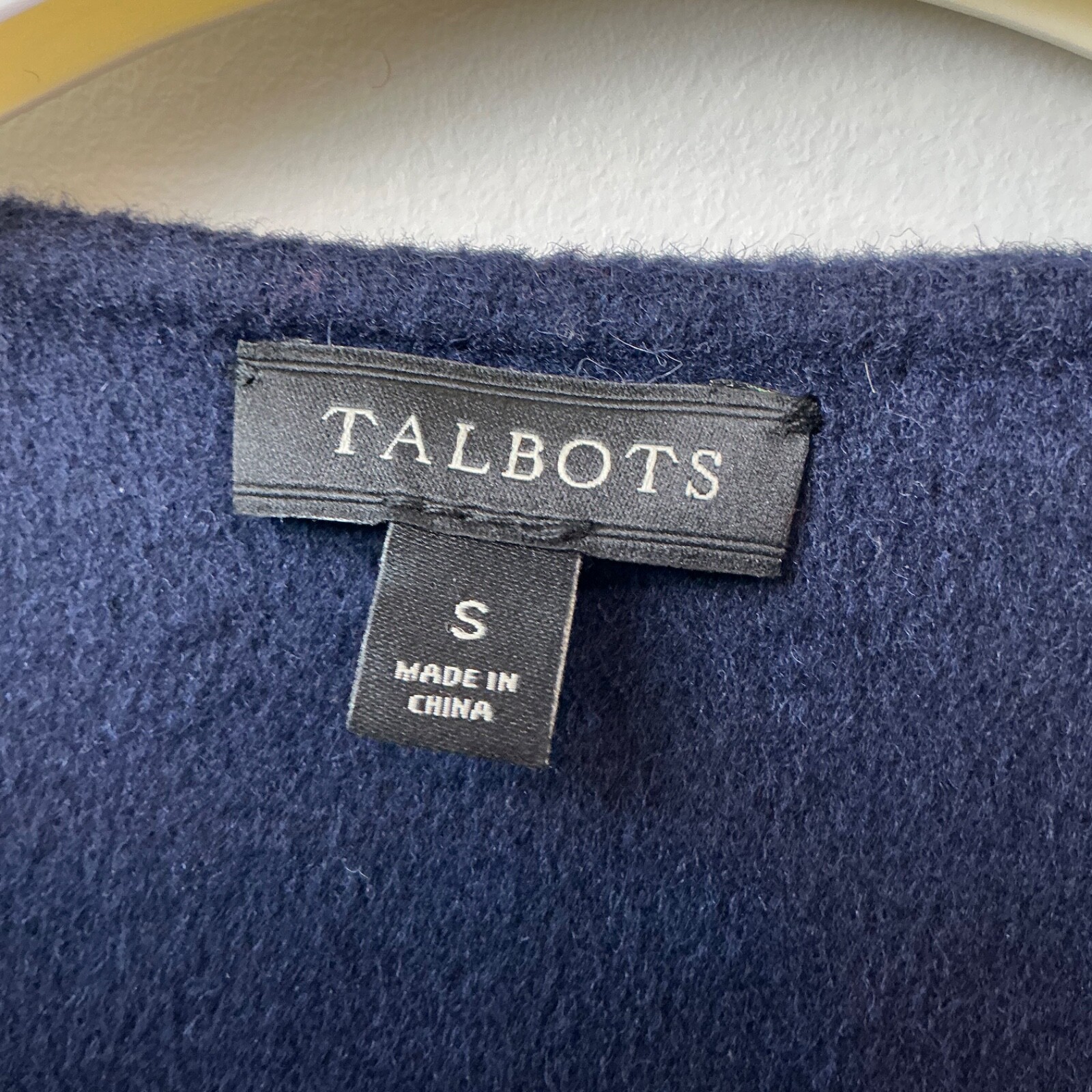 Talbots Small Wool Navy Blue Wrap Open Cardigan V… - image 4