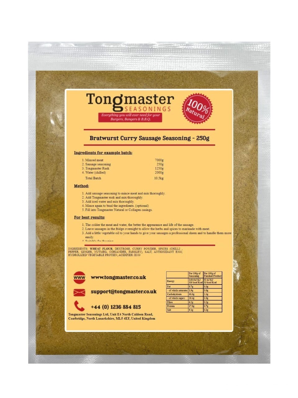 Bratwurst Curry Sausage Seasoning - 250g