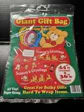 Vintage Christmas Giant Santa  Reindeer Gift Bag Present Sack 44  x 36  