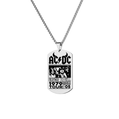 ACDC Music Necklace Gifts For Teens Kids Men Women  Decor Birthday - Afbeelding 11 van 16