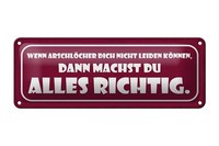 Blechschild Spruch 27X10 Cm Wenn ArschlöCher Dich Nicht Deko Schild Tin Sign