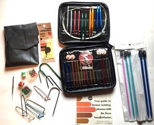 Large Lot of Knitting Needles   Accessories in Vintage Carry Cases  Add-ons