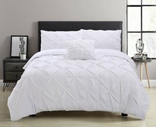 Pintuck Queen 88" X 88" 1 PC Pinch Duvet Cover with Zipper Closure  Corner Tab
