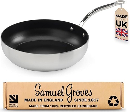 Non Stick Chef's Pan Frying Pan Stainless Steel Tri Ply (Long Handle 28cm) - 第 1/5 張圖片